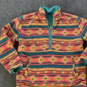 Chubbies Jacket Mens Small Multicolor Reversible Fleece 1/4 Zip Windbreaker